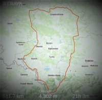 mapa trasy z pokonanym dystansem