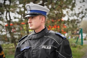 policjant mikołowskiej drogówki Mateusz Pinocy