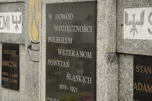 fragment pomnika na cmentarzu w Łaziskach Górnych
