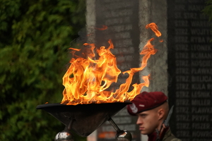 palący się w ogromnym zniczu ogień