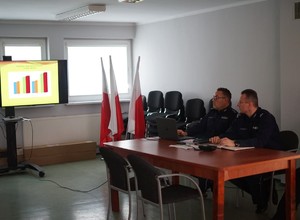 widać trzech policjantów oraz prezentację