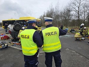 na zdjęciu widać policjantów na miejscu zdarzenia