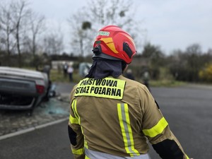 na zdjęciu widać strażaka