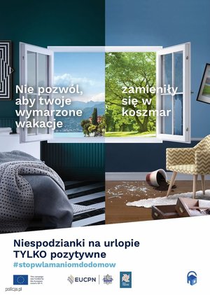na zdjeciu widać plakat stop włamaniom do domów