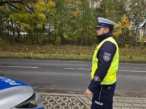 na zdjeciu widać policjanta