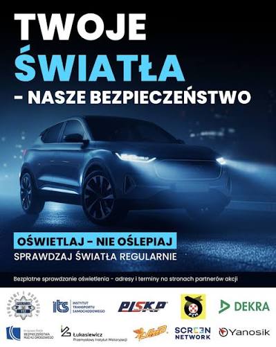Bezpłatne sprawdzanie świateł w akcji „Twoje Światła – Nasze Bezpieczeństwo”